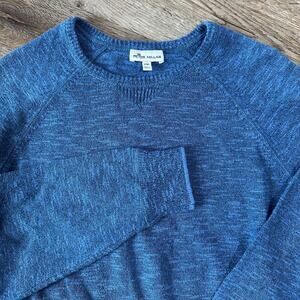 Peter Millar Mens XXL Crewneck Knit Sweater Cotton Cashmere Blue 2XL Pullover